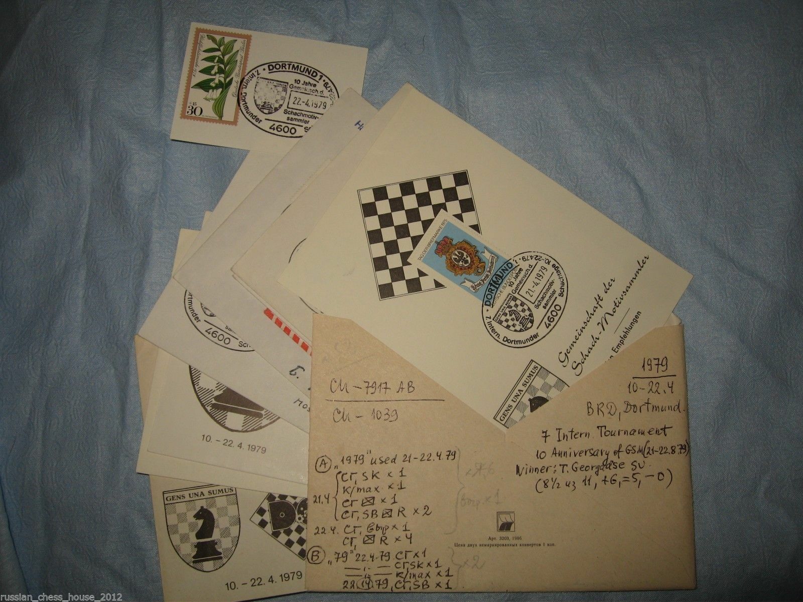 1979 Chess Dortmund 9 envelopes