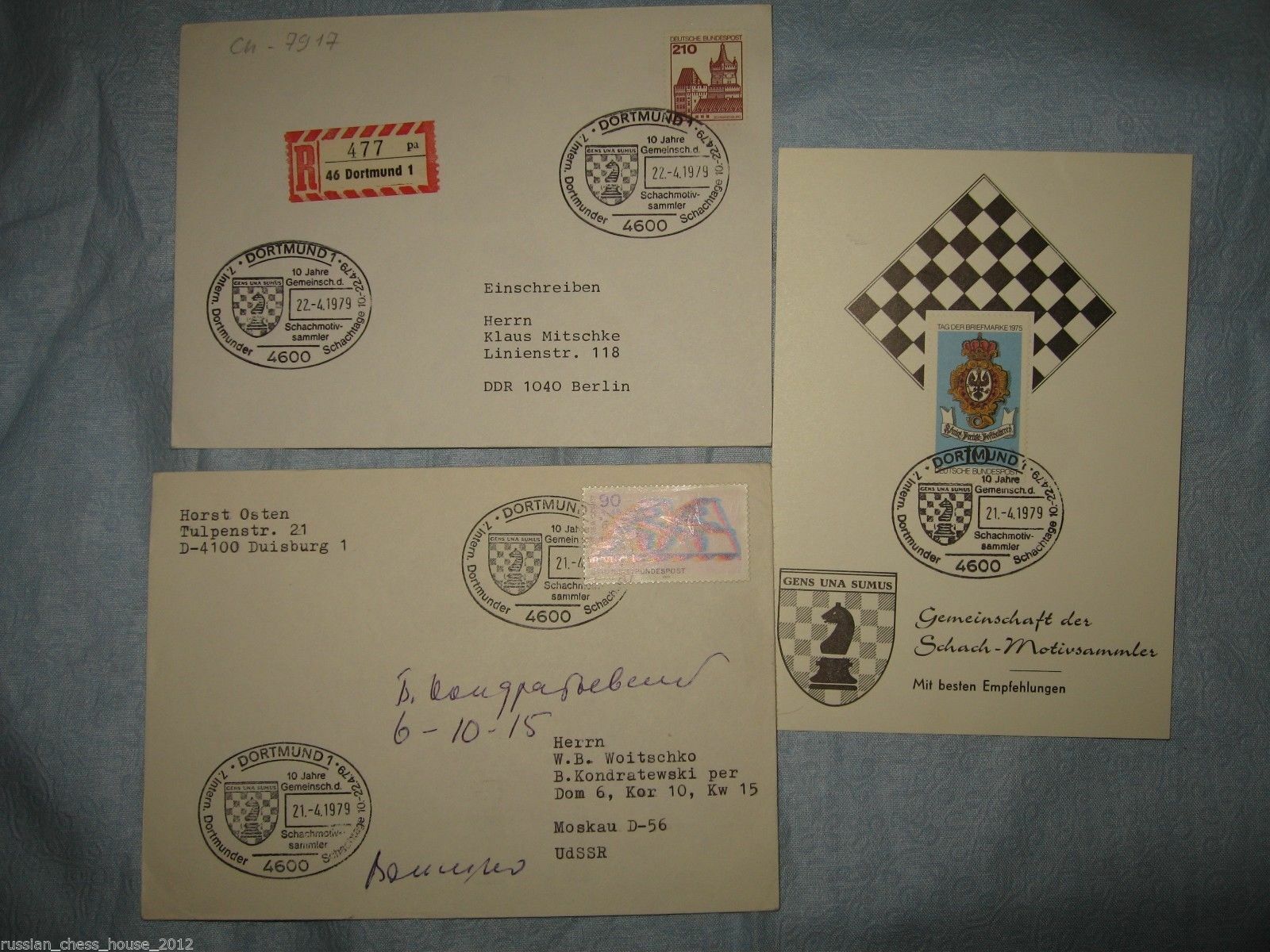 10661.1979 Chess Dortmund 9 envelopes