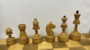 Handmade wooden chess. USSR. 1958.