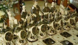 Porcelain chess pieces 