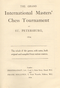 Old Chess - St. Petersburg, 12 a 23 de Dezembro de 1913. Copa